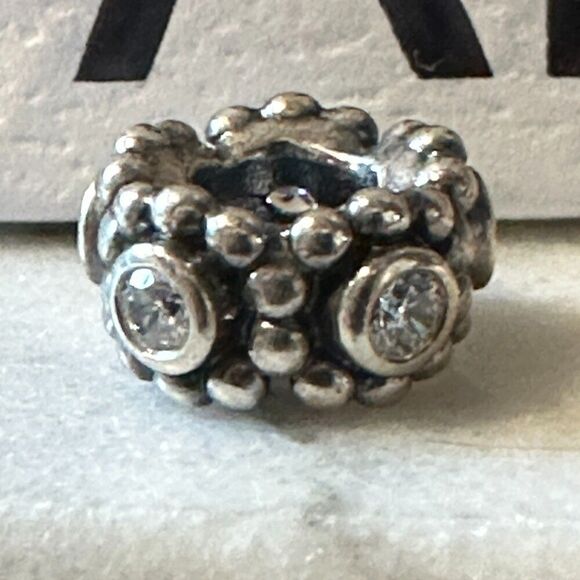 Authentic Pandora Charm Her Majesty Clear Spacer Threaded bead 791122CZ RETIRED - Picture 2 of 4